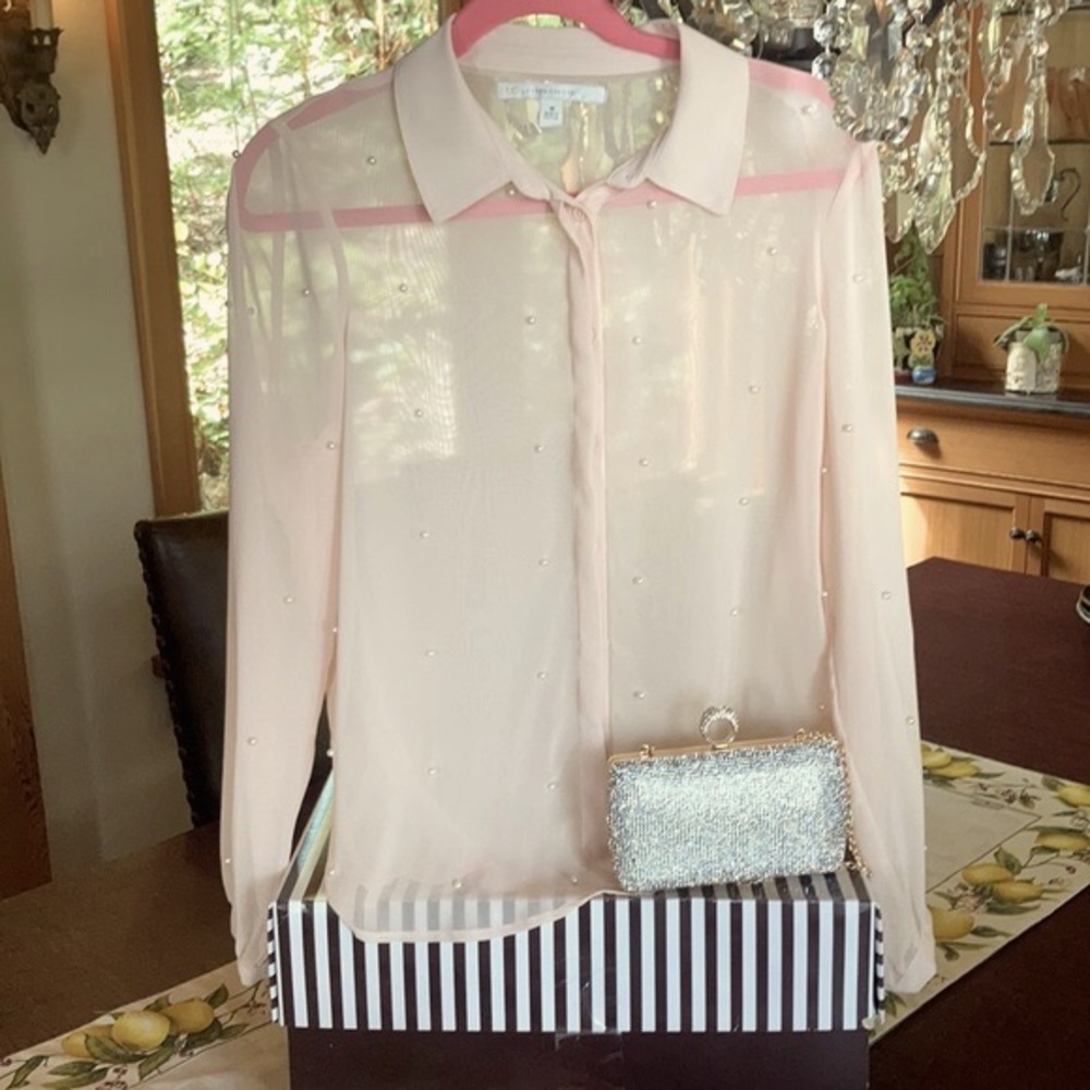 From Office to Evening pearl embellished blouse - Picture 2 of 6